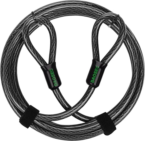 15 ft x 1/2" Heavy Duty Cut-Proof Security Cable | Flexible Vinyl-Coated by DAOSEC