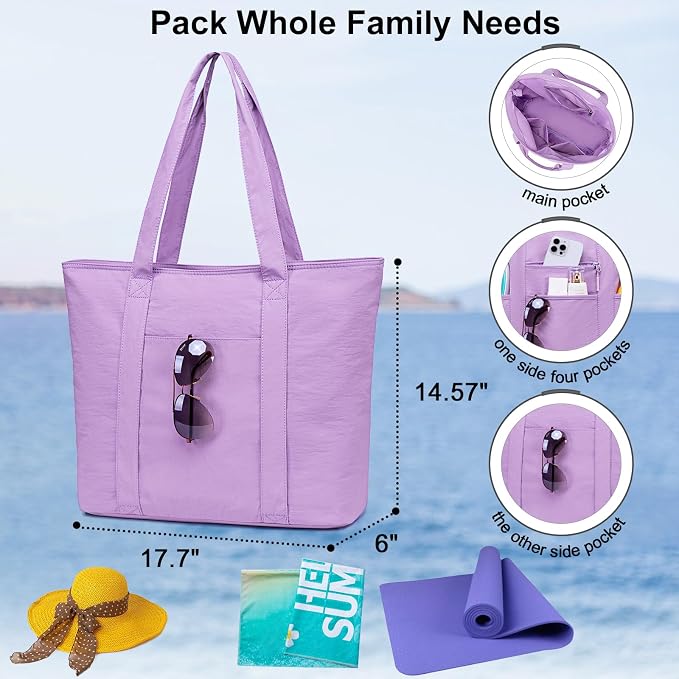 LEDAOU Beach Bags for Women, Beach Bags Waterproof Sandproof, Packable Beach - Image 4