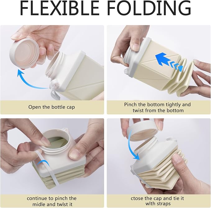 24oz Collapsible Water Bottles–Food-Grade, Lightweight, Foldable Design Perfect - Image 9