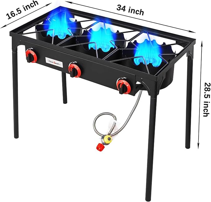 Vivicreate 3 Burner High pressure Propane Stove, 28 Inch Tall Camping Stove - Image 5