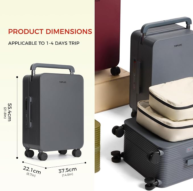TUPLUS 20” Carry-On Hardside Luggage Lightweight ABS Travel Suitcase - Image 6