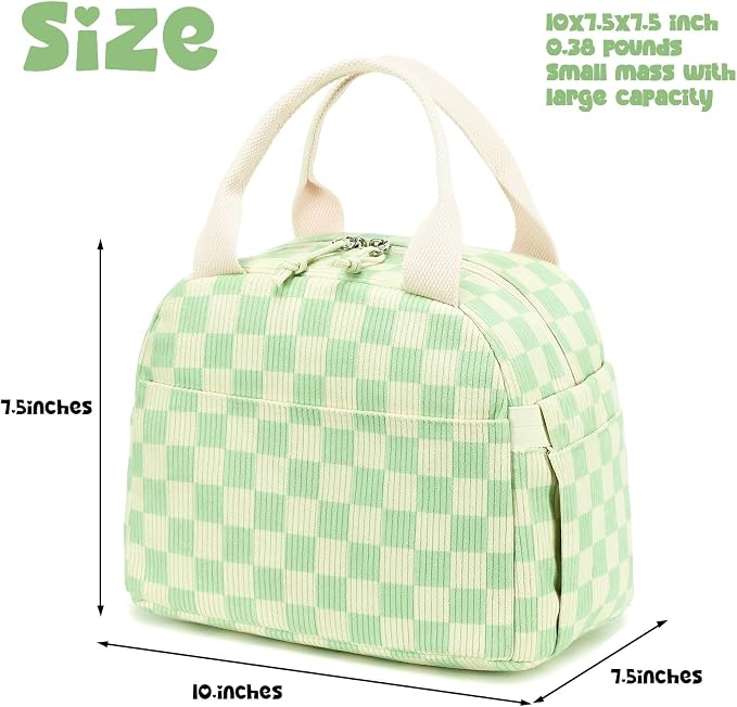 Bluboon Lunch Box for Women men Insulated Cute Corduroy Lunch bag, Reusable - Image 2