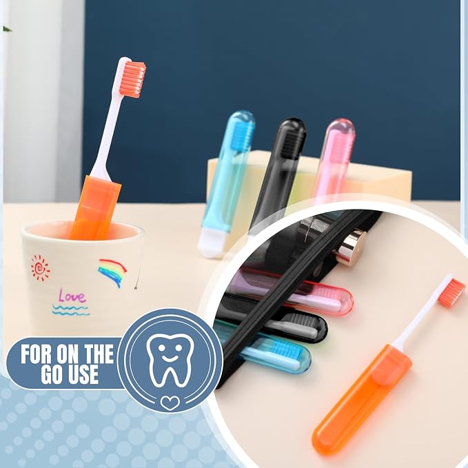 Patelai 4 Pieces Travel Toothbrush Set, Soft Bristle Mini Foldable Tooth Brush - Image 6