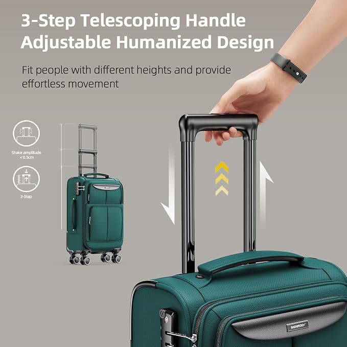 SHOWKOO Luggage Sets 3 Piece Softside Expandable Lightweight Durable Suitcase - Image 5