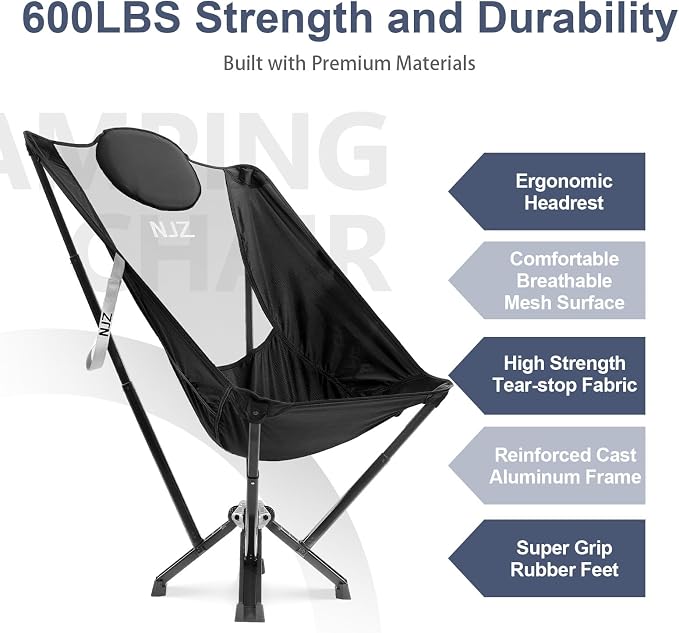 High Back Camping Chair, Outdoor Comfortable Chair - Image 5