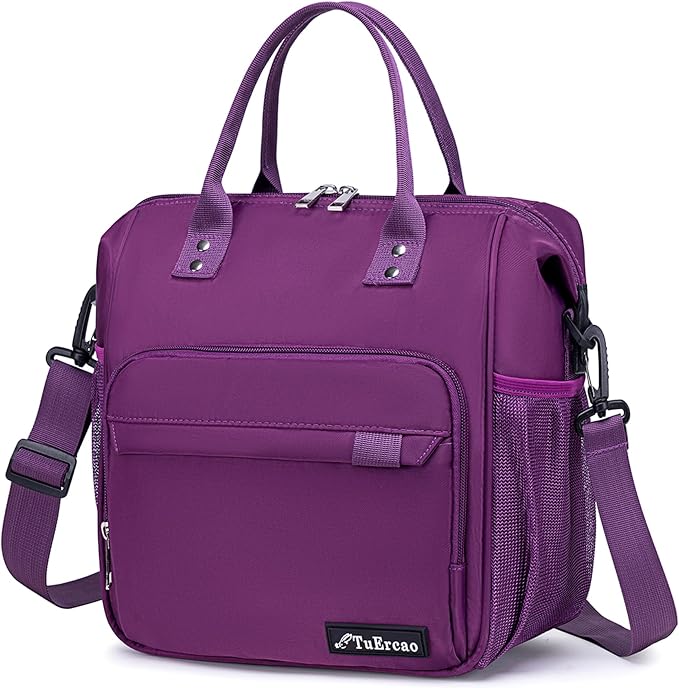 Purple Lunch Box for Women Insulated Lunch Bag Fits Bento Boxes, Snack and Foods by TuErcao