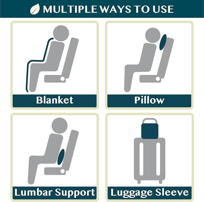 PAVILIA Travel Blanket Compact, Airplane Packable Bag, Soft Fleece Portable - Image 7