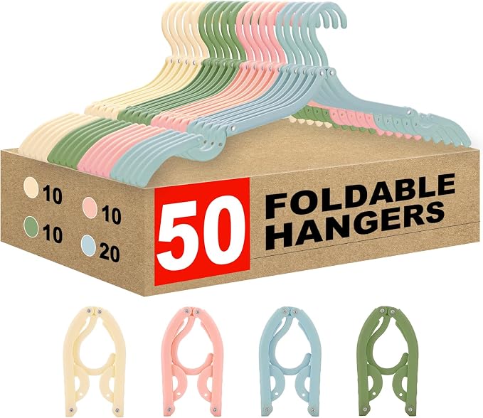 Foldable Travel Hangers, Closets | Lightweight Plastic Hanger Set by Unknown