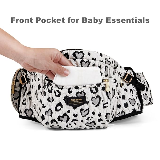 Sunveno Hip Baby Carrier with Seat, Ergonomic Baby Hip Carrier, Front-Facing - Image 6