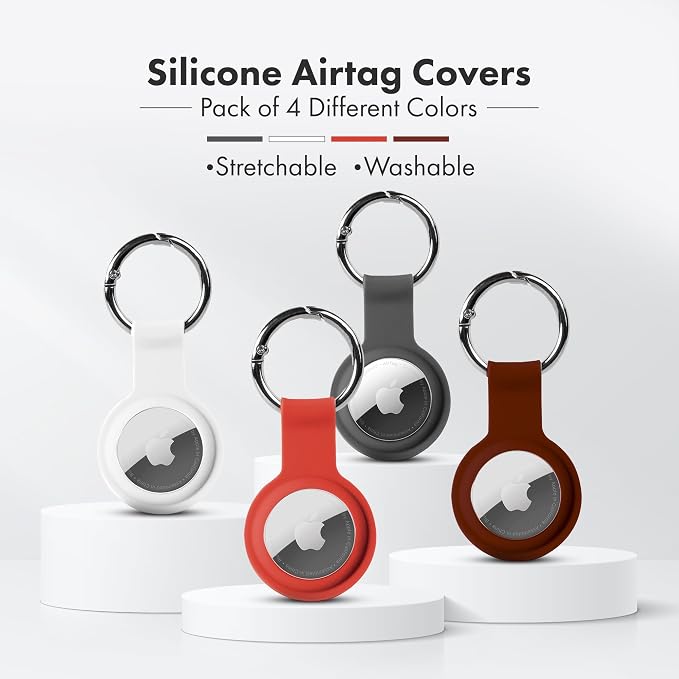 Apple AirTag 4 Pack Shockproof, Dustproof & Washable Cases, Silicon Holders - Image 2