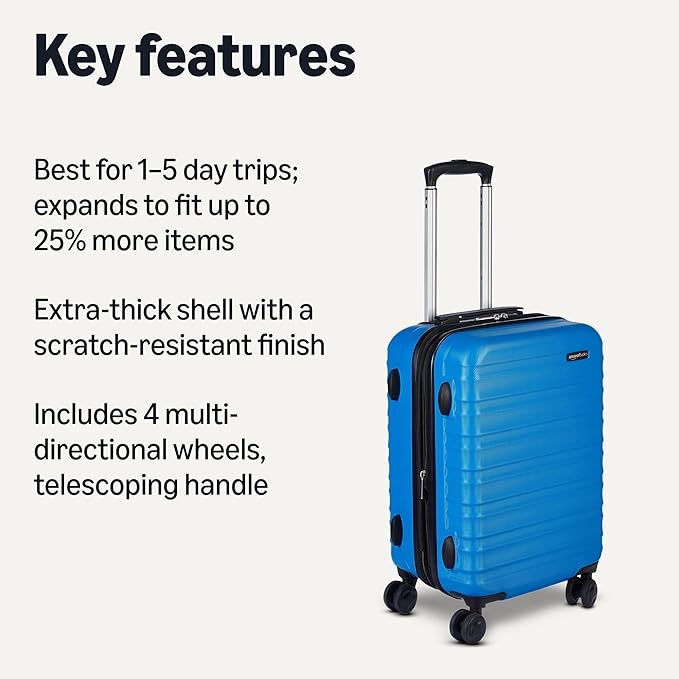 Amazon Basics 21" Hardside Carry-On Luggage, Hardshell Suitcase - Image 2