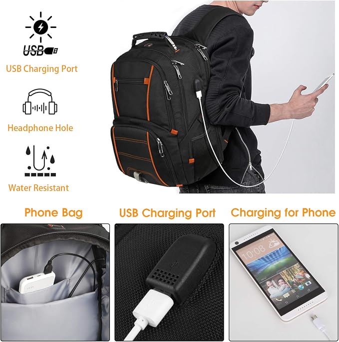 Travel Backpacks for Men Women, Extra Large College School Laptop Bookbags - Image 3