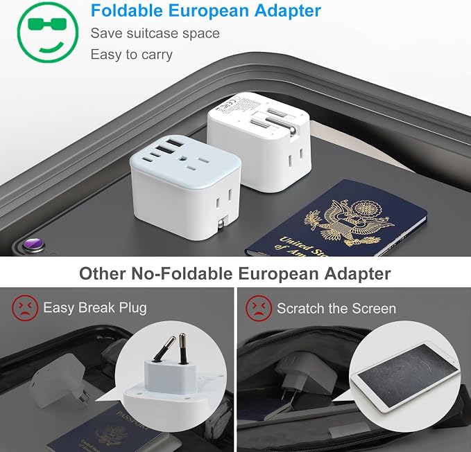 US to India Travel Plug Adapter, Foldable India Power Adapter - Image 6