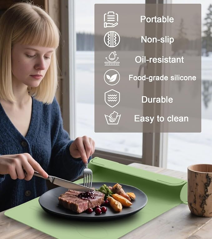 Utensil Box, Tableware Silicone Portable Box Silverware mat, Suitable - Image 2