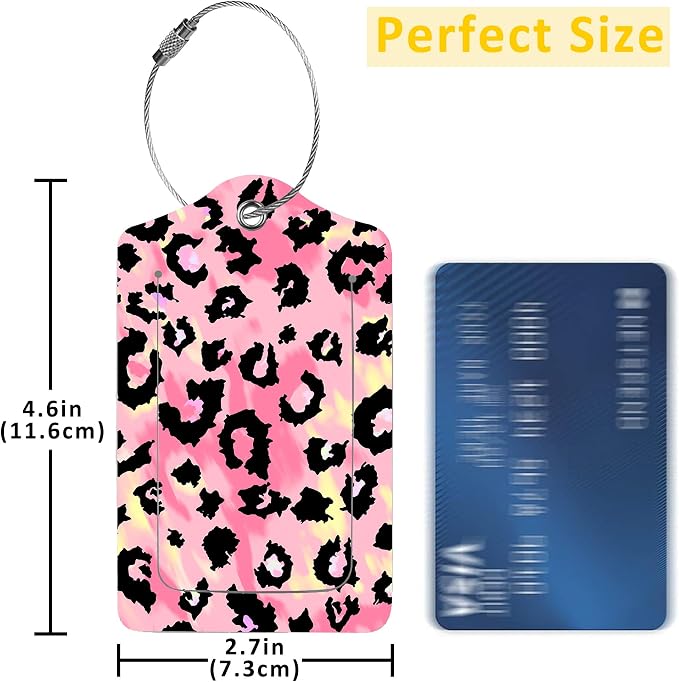 2 Pack Leopard Pattern Luggage Tags - Image 2
