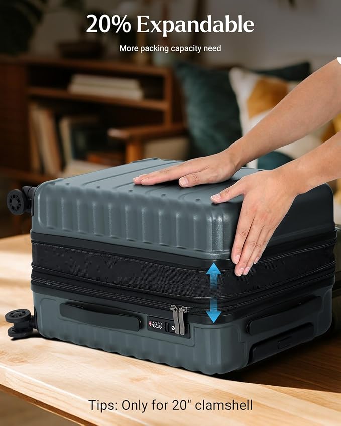 Luggage Sets 2 Pieces, 20/28 Inch PC Hardshell Suitcase - Image 5