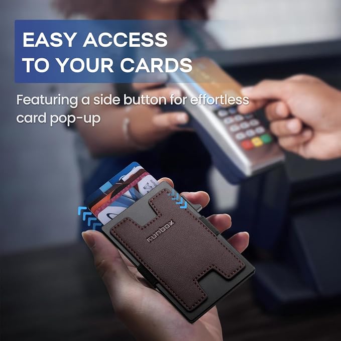 Mens Business Card Holder, Slim Card Wallet - Image 3