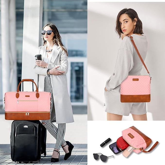 Weekender Bag for Women, Travel Duffel Bag Carry On Overnight Bag - Image 3