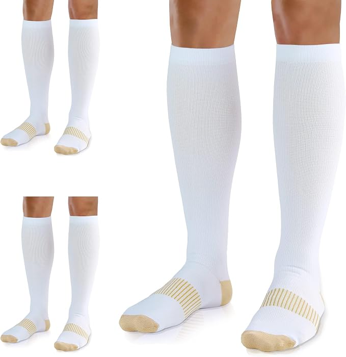Medical Compression Socks for Women and Men 3 Pairs 20-30 mmHg Knee High by UUSOCKS