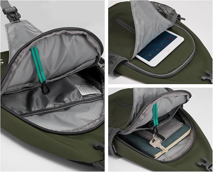 WATERFLY Crossbody Sling Backpack Sling Bag Travel Hiking Chest Bag Daypack - Image 6