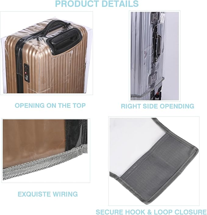 Clear PVC Suitcase Cover Protectors, Thicken Wheeled Luggage Cover Waterproof - Image 5