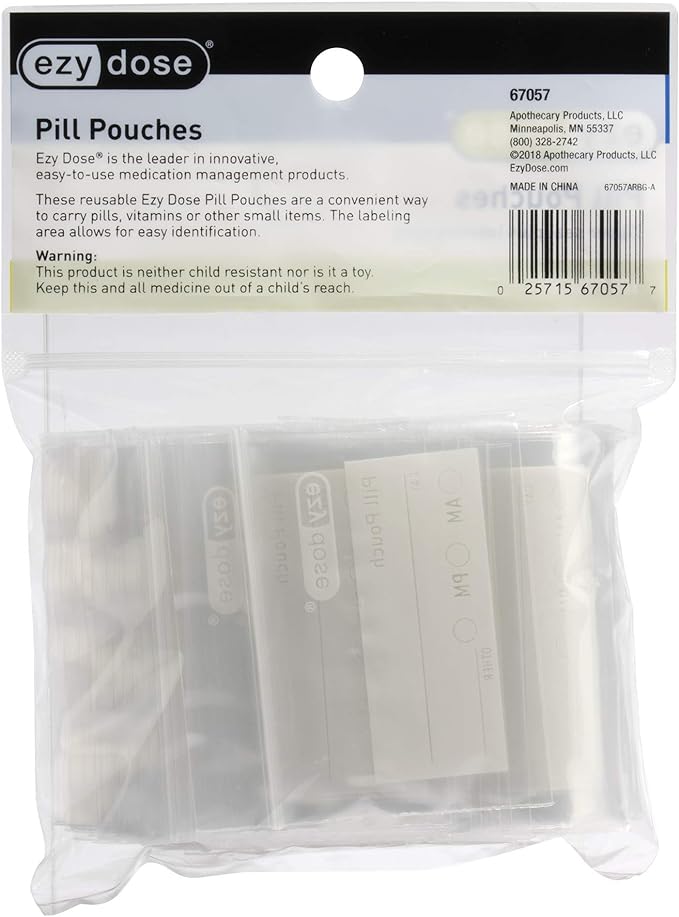 EZY DOSE Disposable Pill, and Medicine Organizer Pouches, Zippered Seal Bags - Image 4