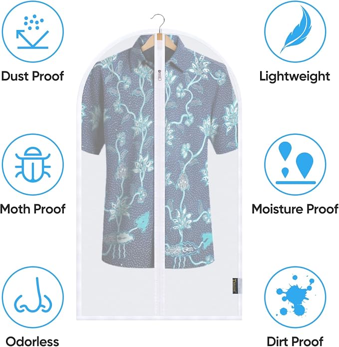 BALEINE 48'' Translucent Garment Bags, 12 Packs PEVA Dress Bag - Image 3