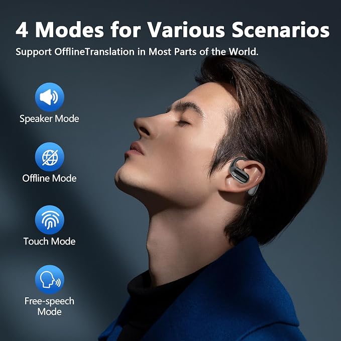 AI Translation Earbuds Real Time, LCD Touchscreen Real-Time Translator - Image 4