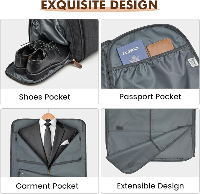 S-ZONE Garment Bags for Travel Convertible Garment Duffle Bags for Travel Suit - Image 6