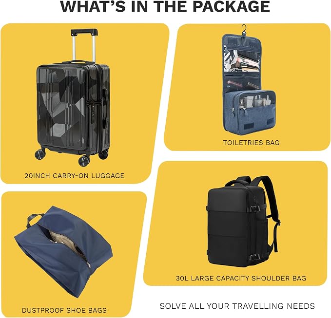 20 inch Carry On Luggage Expandable Top Opening/Clamshell Opening, TSA Approved - Image 6