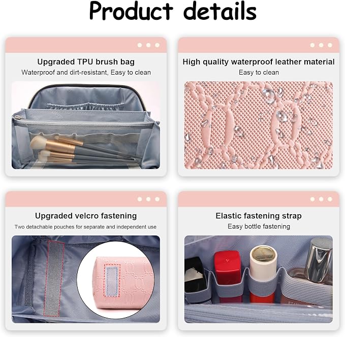 BOYATU Travel Makeup Bag for Women: Cosmetic Organizer Bag - Image 4