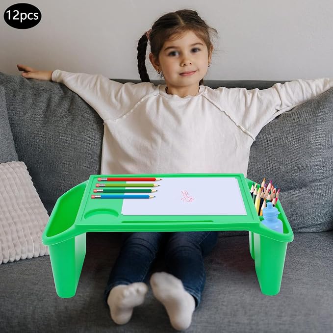 12 Pcs Kids Lap Desk Tray, 19.7×9.8×7.1In Portable Lap Bed Table - Image 2