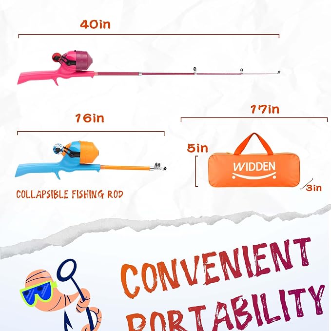 Kids Fishing Pole, Telescopic Fishing Rod, Toddler Collapsible Fishing Rod and - Image 2