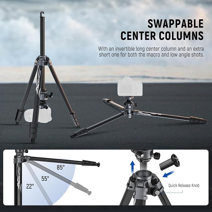 NEEWER LITETRIP LT07 61" Aluminum Travel Tripod - Image 5