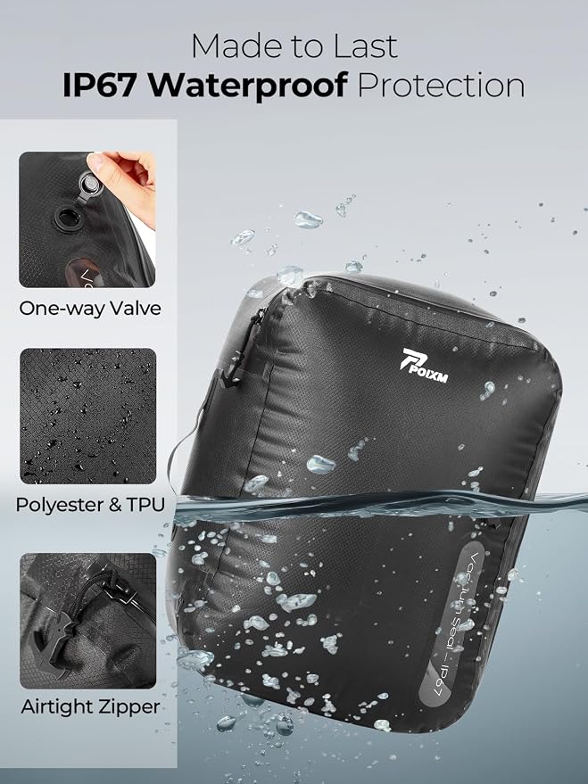 Vacuum Bags for Travel, 180° Open Zipper, IP67 Waterproof, Reusable Space Saver - Image 6