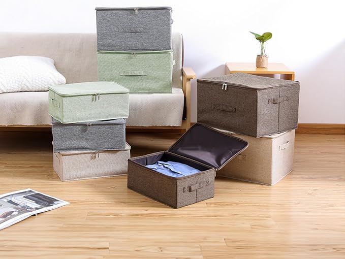 ANMINY Storage Bins with Zipper Lids 51.9 Qt Lidded Fabric Storage Boxes - Image 8