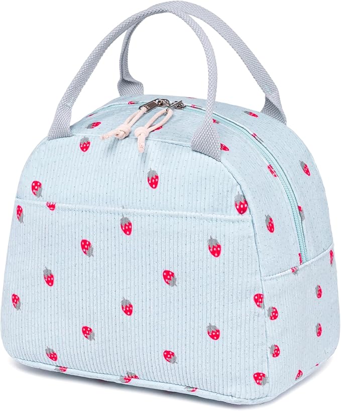 Bluboon Lunch Bag for Women Men Cute Corduroy Lunch Tote Bags Reusable by BLUBOON