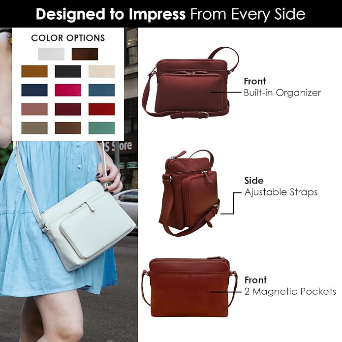ili New York Genuine Leather Crossbody Bags - Image 2