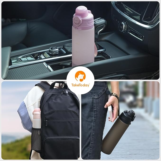 TakeToday Collapsible Water Bottles 20oz, Leak Proof, Foldable Silicone Travel - Image 8