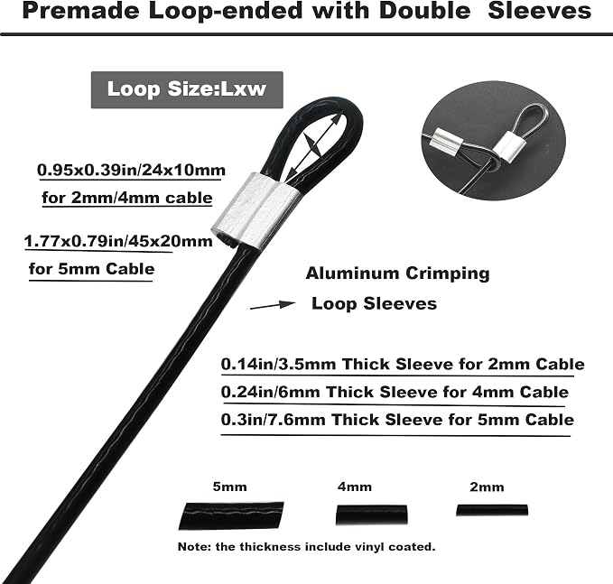 5 Pcs 4mm Wire 36 inch Vinyl Coated Stainless Steel Cable - Image 4