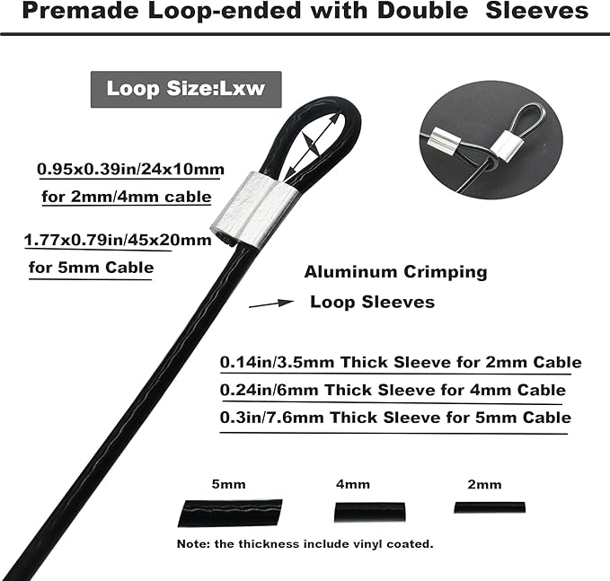 10 Pcs 2mm Wire 24 inch Vinyl Coated Stainless Steel Cable - Image 4