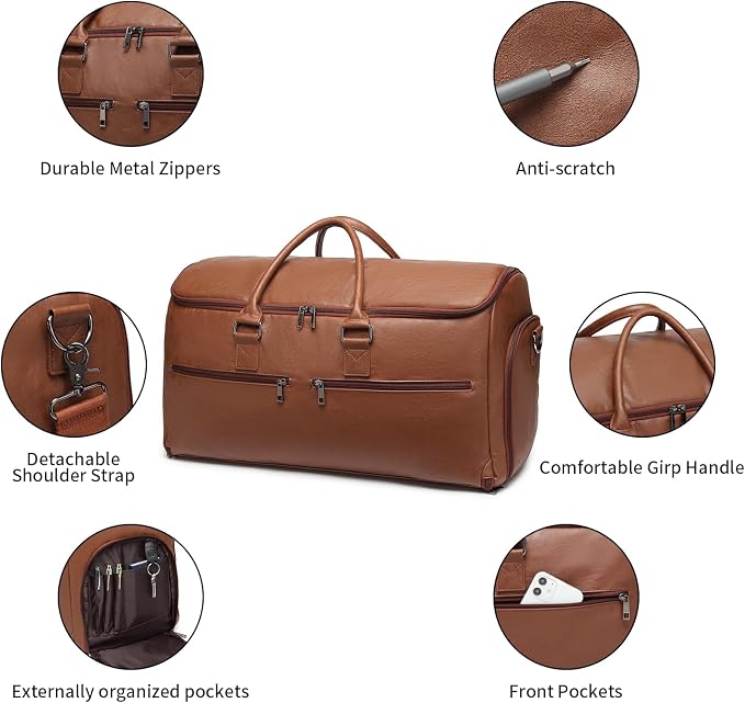 Carry On Garment Bag for Travel, Convertible Travel Garment Bag for Men Women - Image 4