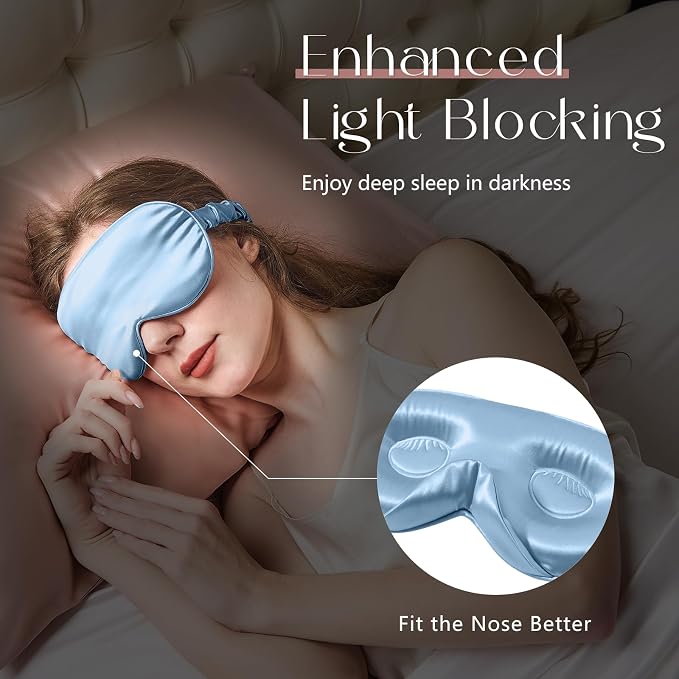 ZIMASILK Adjustable 22 Momme 100% Mulberry Silk Sleep Mask, Upgraded 3D - Image 6