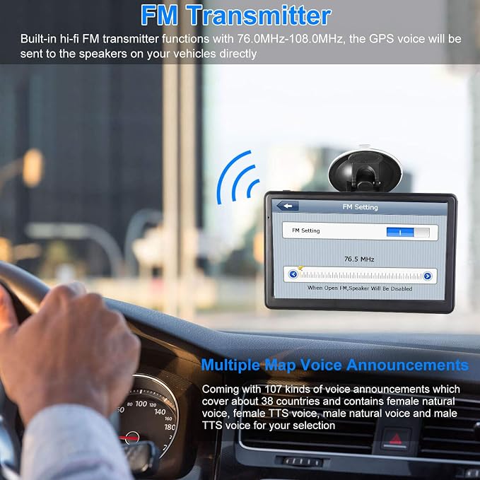 GPS Navigation for Car, Latest 2025 Map, 7 inch Touch Screen Real Voice Spoken - Image 4