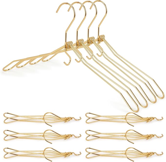 VWV 10P Gold Hanger, 15.35 Inch Fashion Metal Folding Clothes Hanger, by Unknown