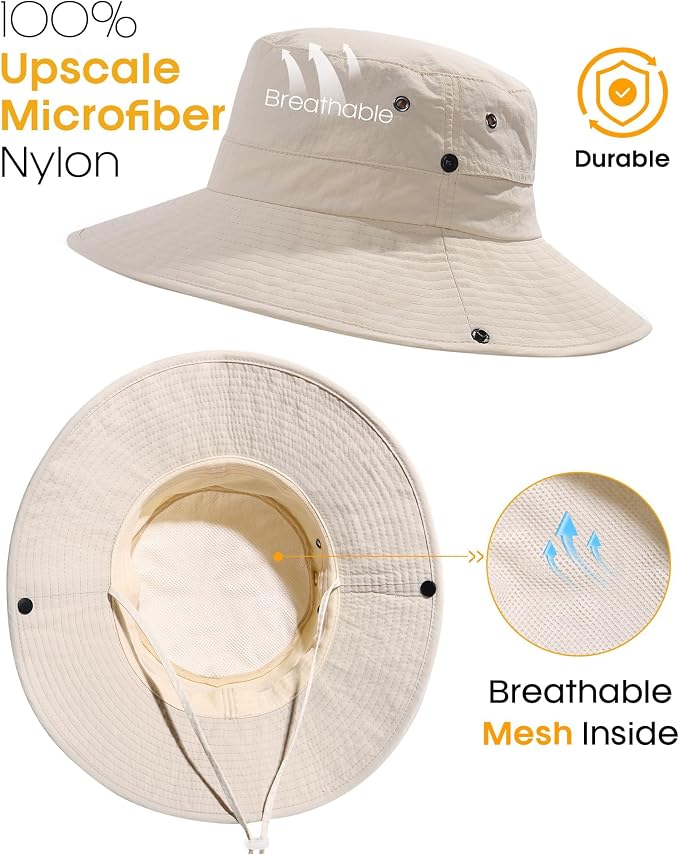 FURTALK Sun Hats for Women Ponytail UPF 50+ Beach Summer Hat Wide Brim Packable - Image 6