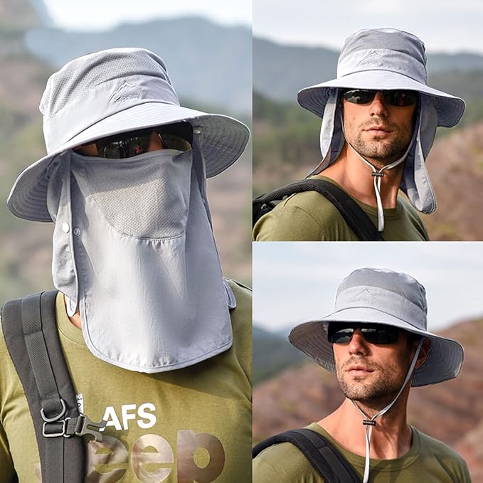 Sun Hats for Men Women Fishing Hat UPF 50+ Breathable Wide Brim Summer UV - Image 2