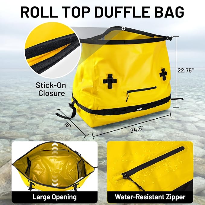 MIER Large Waterproof Duffel Bag Rolltop Dry Backpack Duffle Bags - Image 3