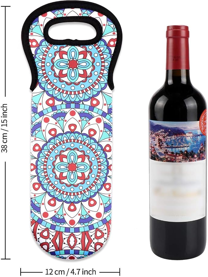 Neoprene Wine Tote Insulated Bag Single Bottle Wine Carrier Built Wine Bottle - Image 3
