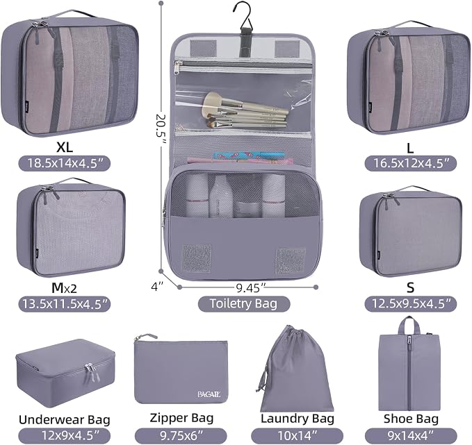BAGAIL 6 Set/8 Set/10 Set Packing Cubes Various Sizes Packing Organizer - Image 2